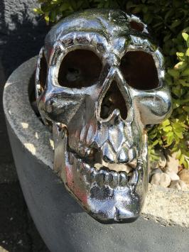 1 grote anatomische schedel, uit gietijzer-chrome-nikkel